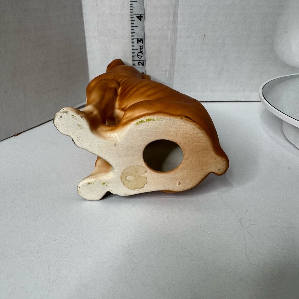 Boxer Vtg Dog Figurine 7” brown tan black it’s ceramic or porcelain 1970’s ? - Picture 6 of 14